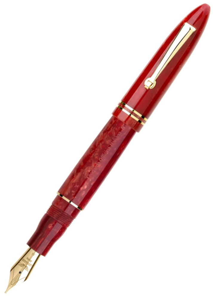 Leonardo Officina Italiana Furore Fountain Pen - Passion Red, Gold Trim