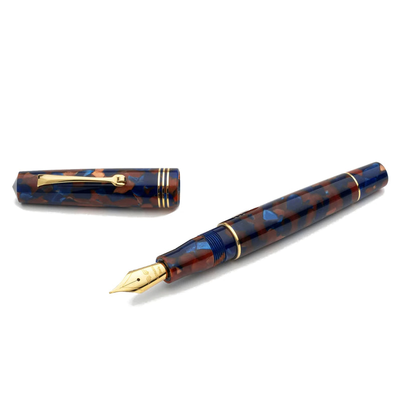 Leonardo Officina Italiana Momento Zero Fountain Pen - Pietra Marina, Gold Trim