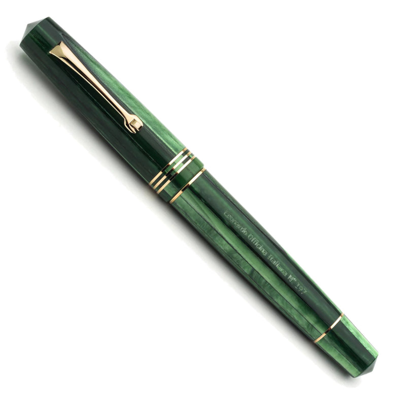 Leonardo Officina Italiana Momento Zero Fountain Pen - Alga, Gold Trim