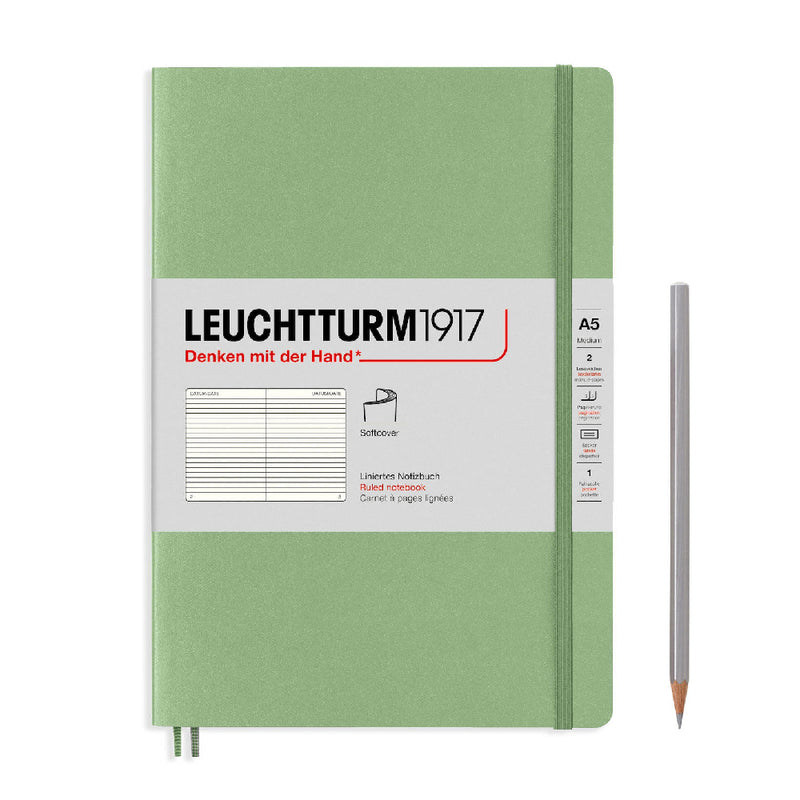 Leuchtturm1917 Notebook Softcover (A5), Ruled - Sage
