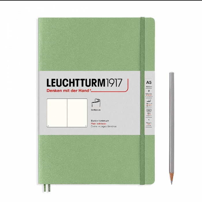 Leuchtturm1917 Notebook Softcover (A5), Plain - Sage