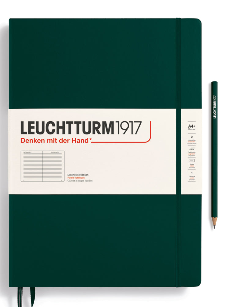 Leuchtturm1917 Notebook Master (A4+), Ruled- Forest Green