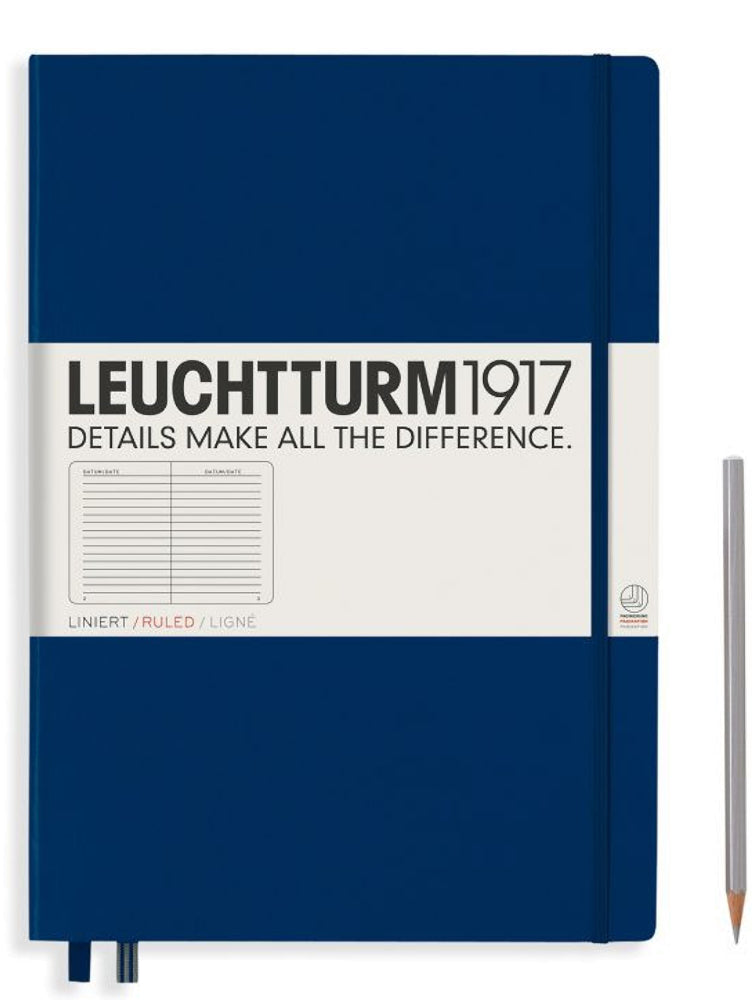 Leuchtturm1917 Notebook Master (A4+), Ruled- Navy
