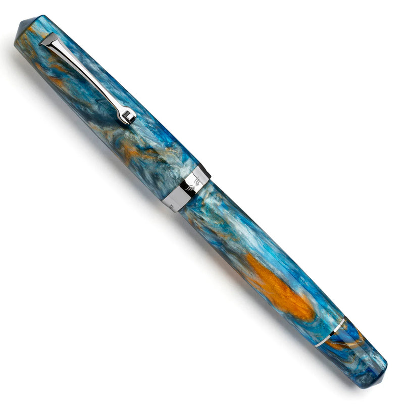 Leonardo Officina Italiana Momento Magico Fountain Pen - Ocean Sunrise, Silver Trim, Special Edition