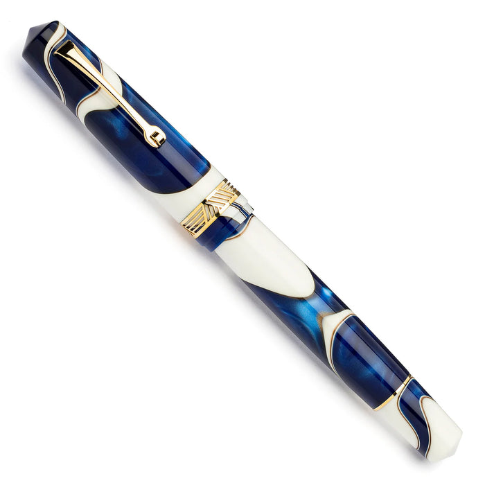 Leonardo Officina Italiana Momento Magico Fountain Pen - Onda Blue, Gold Trim