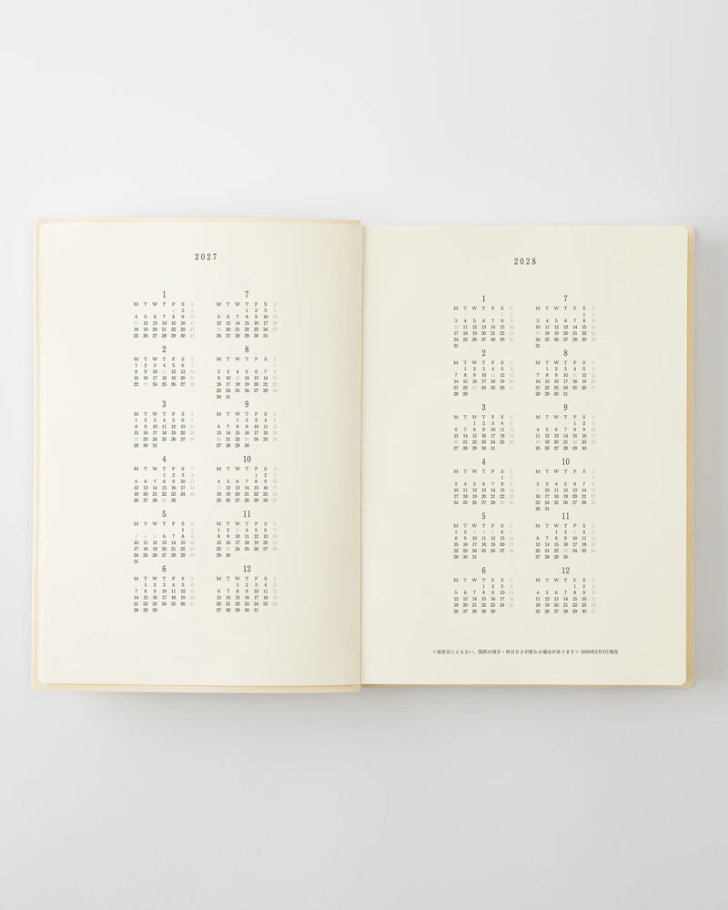Midori MD Notebook - A5 1 Day 1 Page Diary 2027
