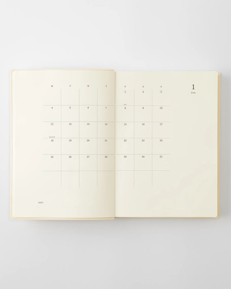 Midori MD Notebook - A5 1 Day 1 Page Diary 2027