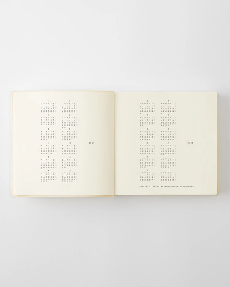 Midori MD Notebook - A5 Square 1 Day 1 Page Diary 2027