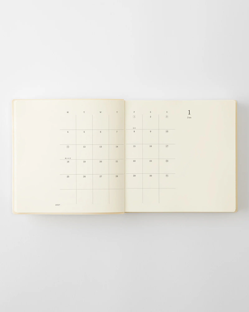 Midori MD Notebook - A5 Square 1 Day 1 Page Diary 2027