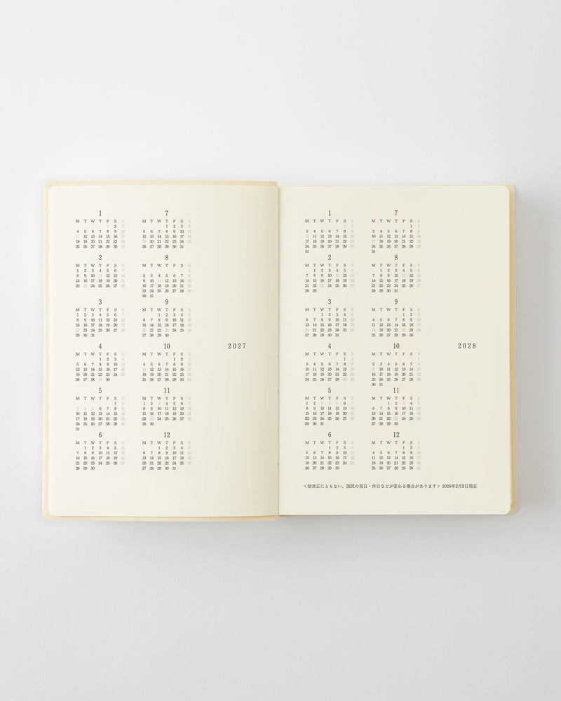 Midori MD Notebook - A6 1 Day 1 Page Diary 2027