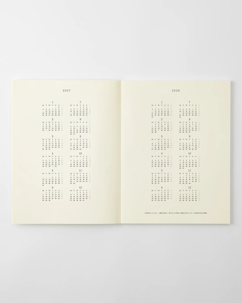 Midori MD Notebook - A4 Variant Thin Diary 2027
