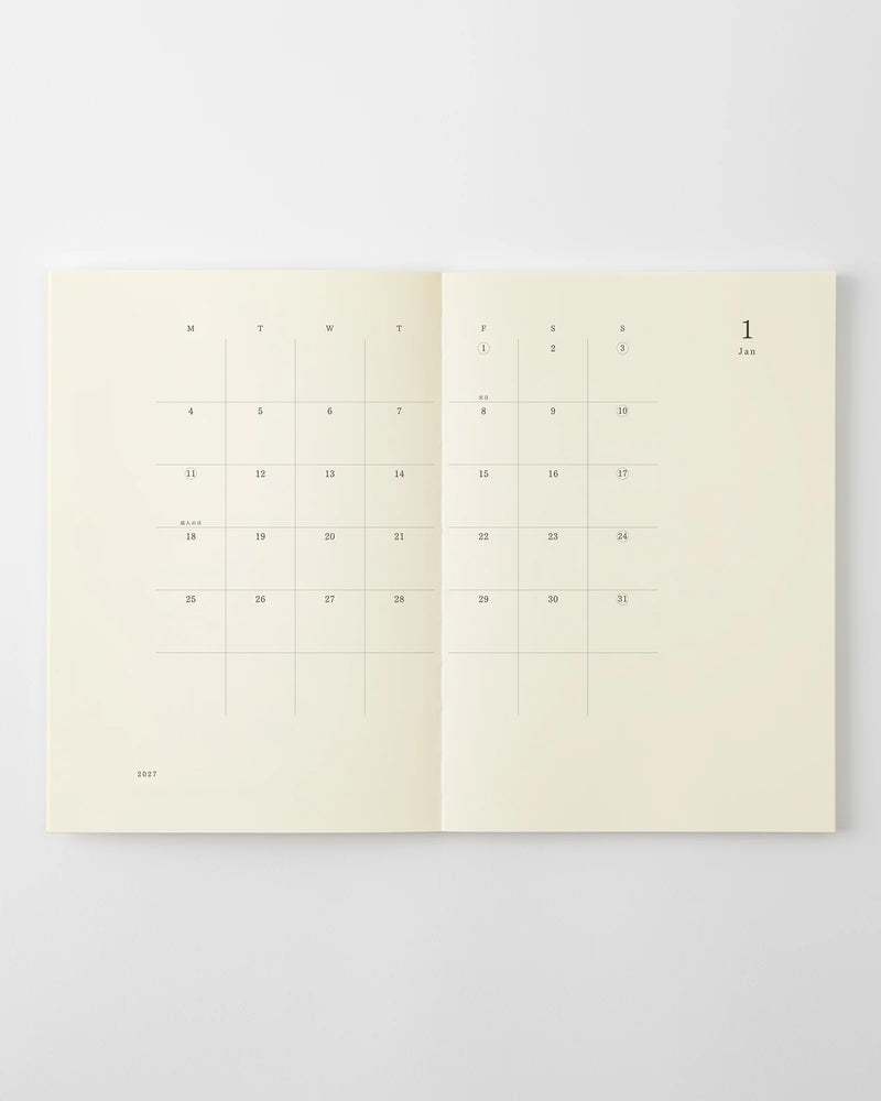 Midori MD Notebook - A5 Thin Diary 2027