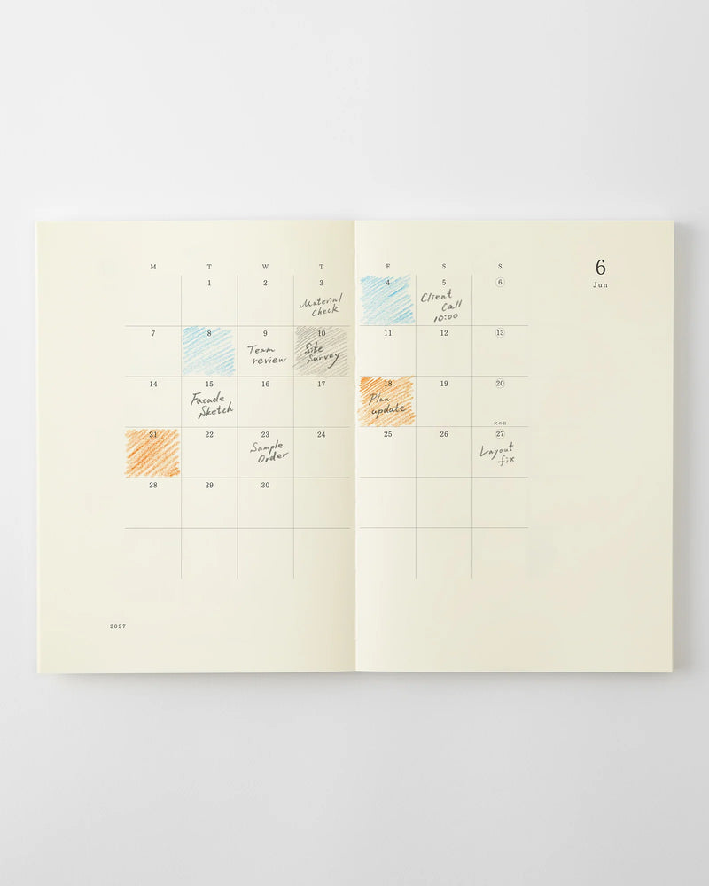 Midori MD Notebook - A5 Thin Diary 2027