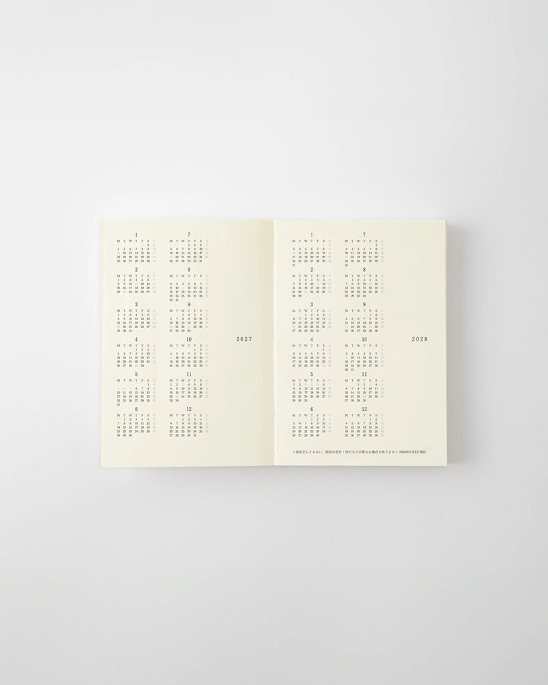 Midori MD Notebook - A7 Diary 2027