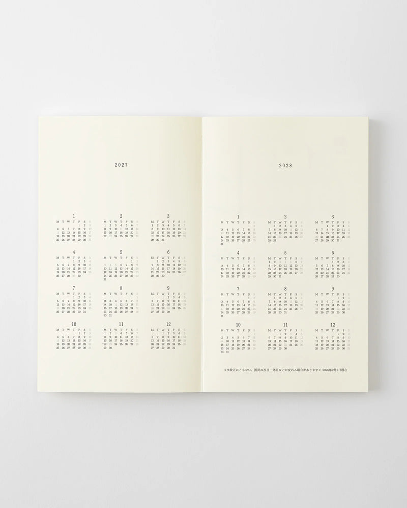 Midori MD Notebook - B6 Slim Diary 2027