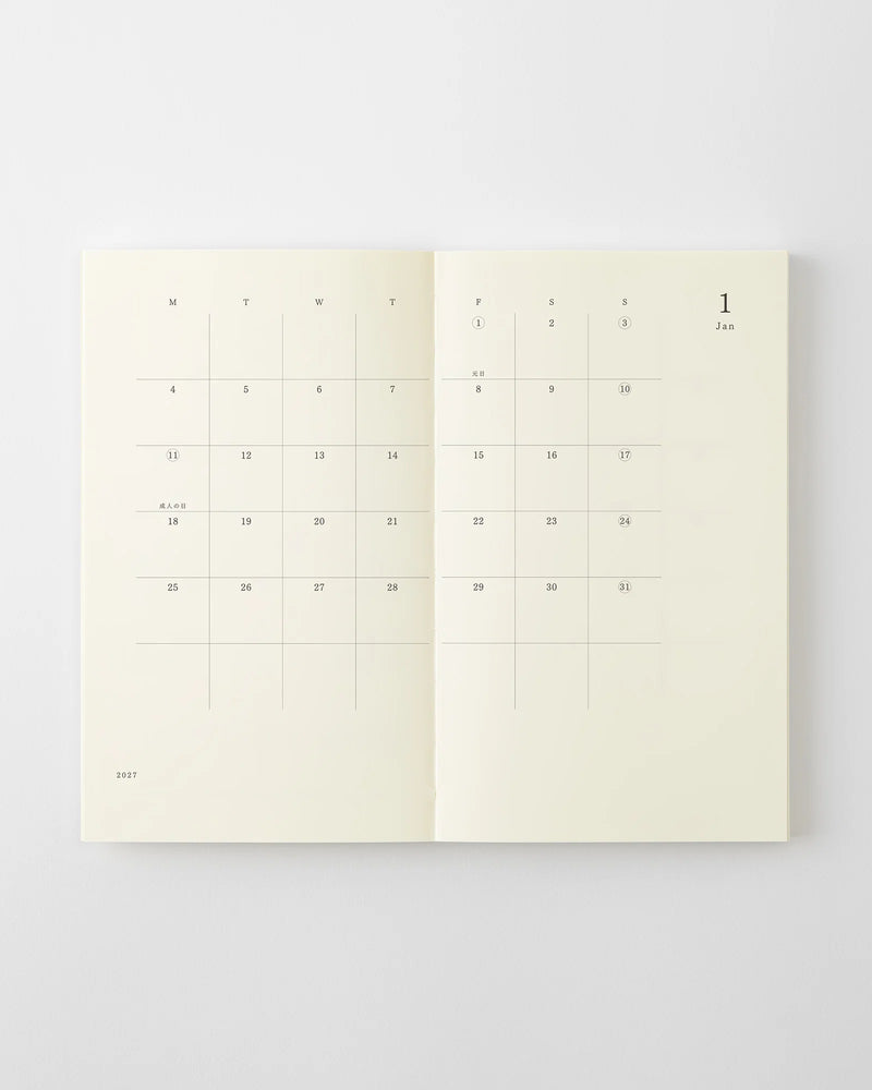 Midori MD Notebook - B6 Slim Diary 2027