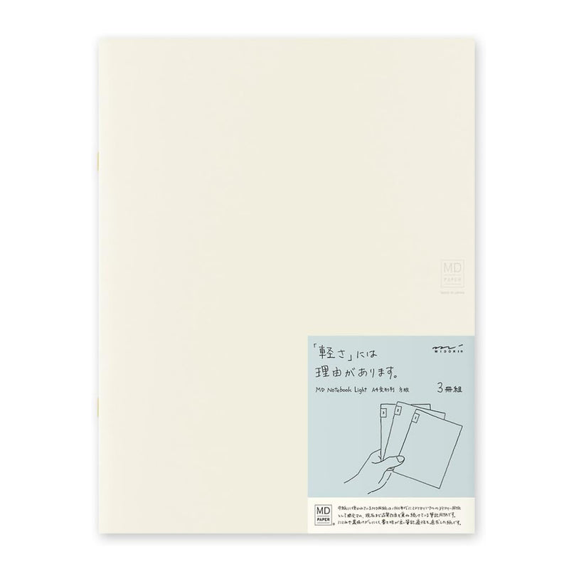 Midori MD Notebook Light A4 Variant - Grid (3 Pack)