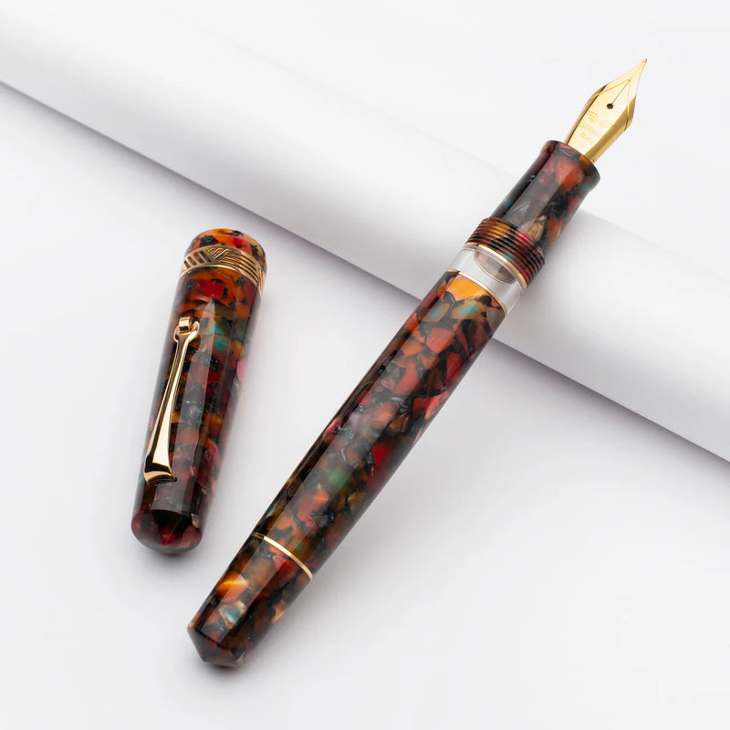 Leonardo Officina Italiana Momento Magico Fountain Pen - Millefiori, Gold Trim