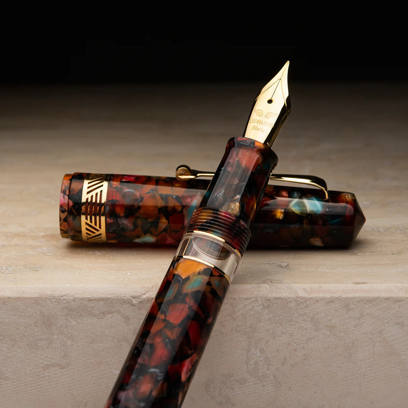 Leonardo Officina Italiana Momento Magico Fountain Pen - Millefiori, Gold Trim