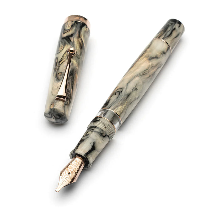 Leonardo Officina Italiana Momento Magico Fountain Pen - Golden Abalone, Rose Gold Trim, Special Edition
