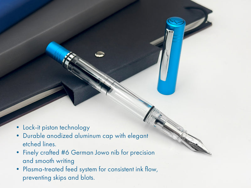 Monteverde MP1 Lock-It Piston Technology Fountain Pen - Bright Blue