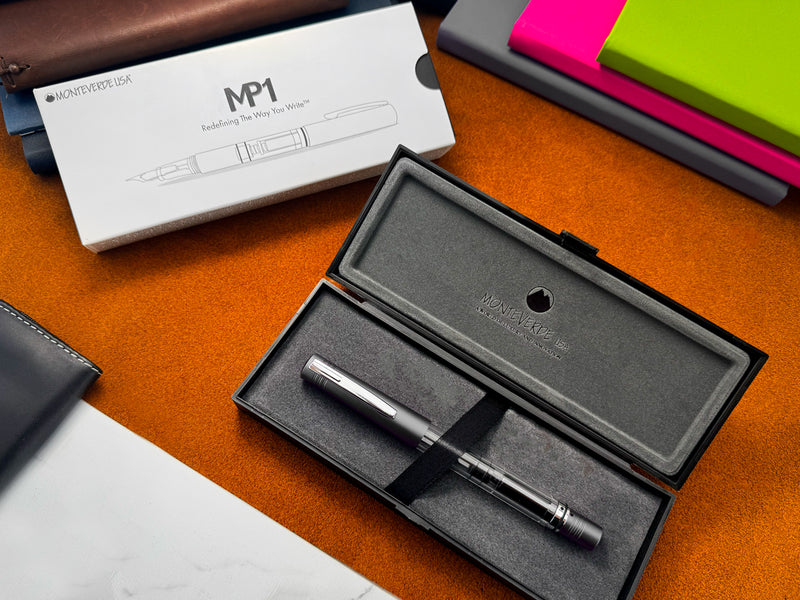 Monteverde MP1 Lock-It Piston Technology Fountain Pen - Coal Grey