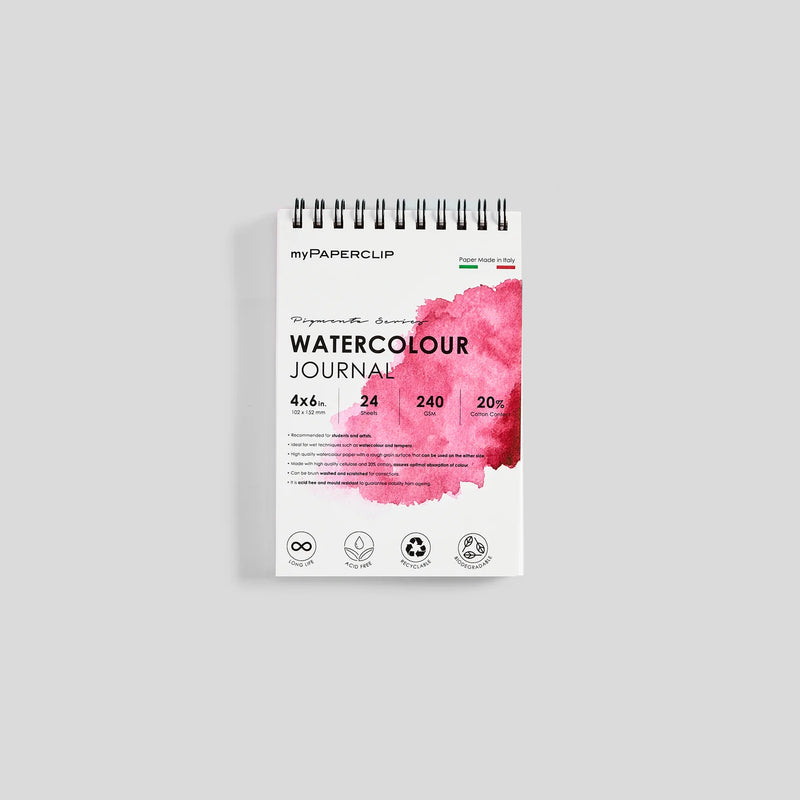myPAPERCLIP Italian Watercolour A6 Pocket Travel Journal 240gsm