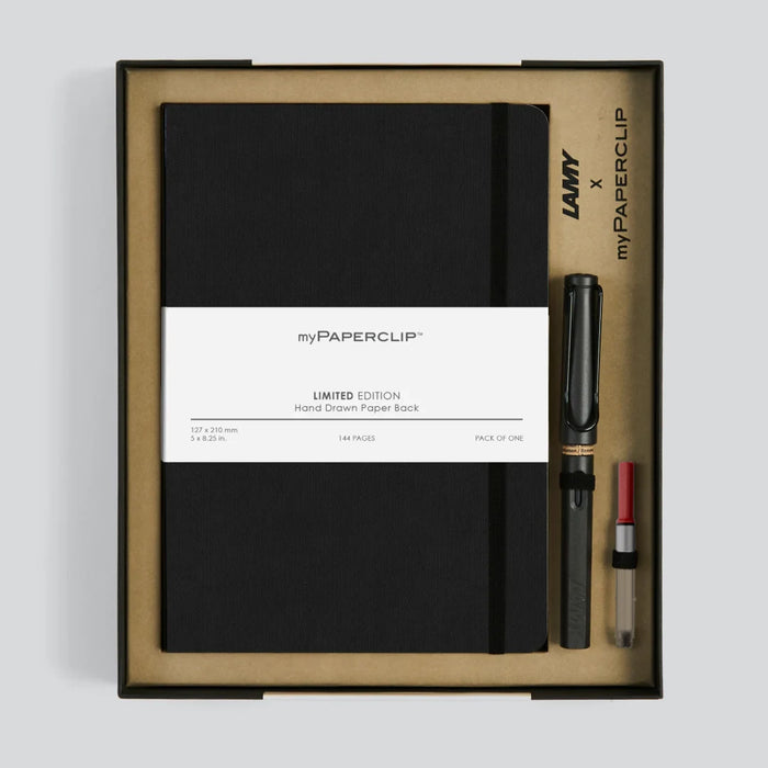 myPAPERCLIP x LAMY Fountain Pen and Notebook Gift Set - Matte Charcoal