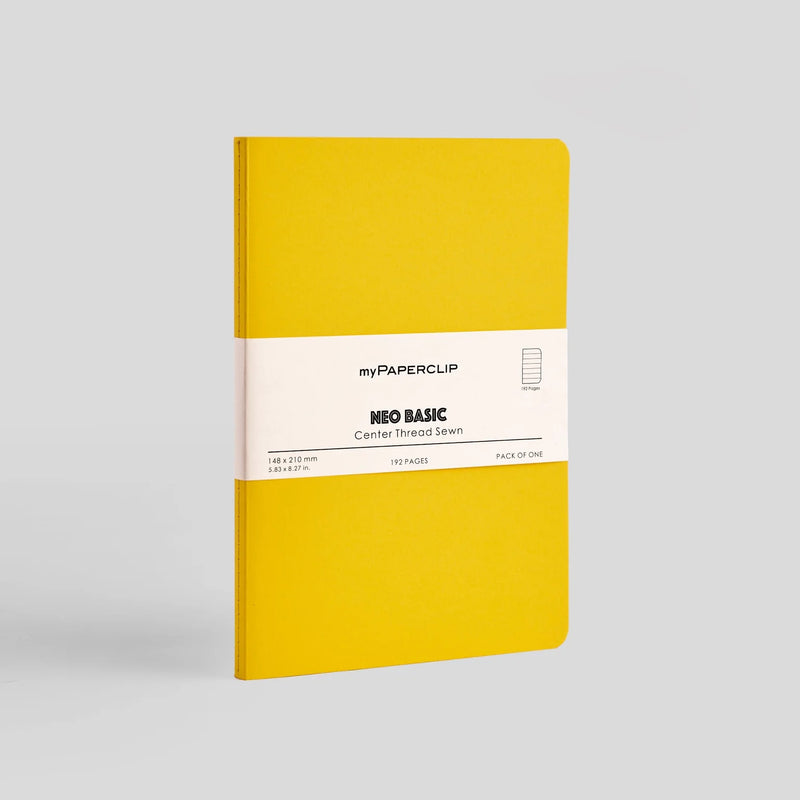 myPAPERCLIP Neo Basic Centre Thread Softcover A5 Notebook - Yellow