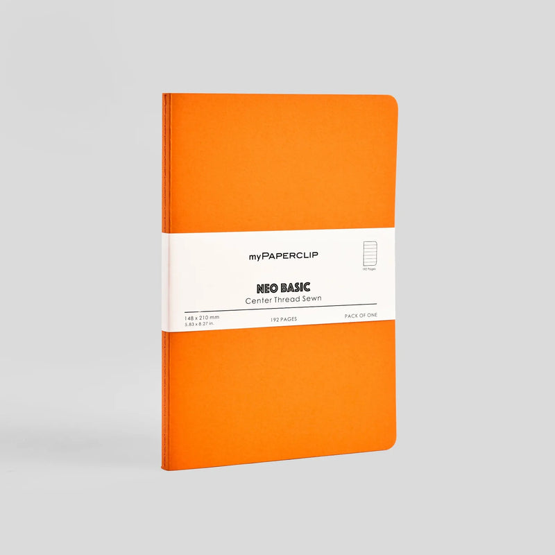 myPAPERCLIP Neo Basic Centre Thread Softcover A5 Notebook - Orange