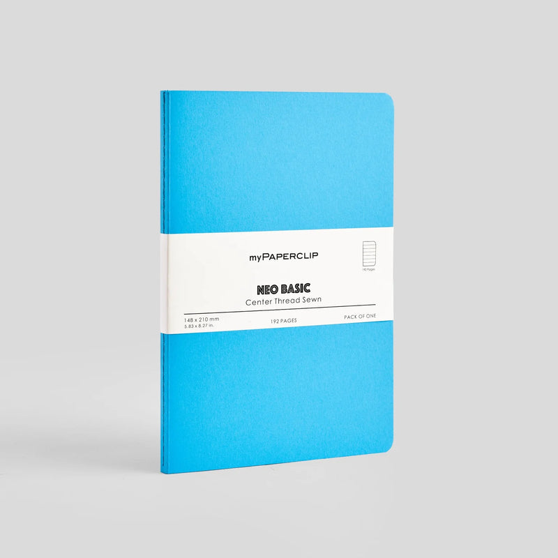 myPAPERCLIP Neo Basic Centre Thread Softcover A5 Notebook - Light Blue
