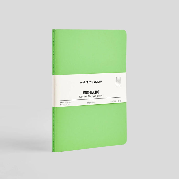 myPAPERCLIP Neo Basic Centre Thread Softcover A5 Notebook - Green