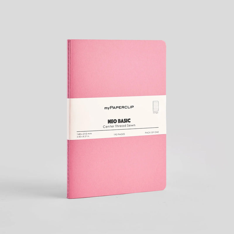 myPAPERCLIP Neo Basic Centre Thread Softcover A5 Notebook - Pink