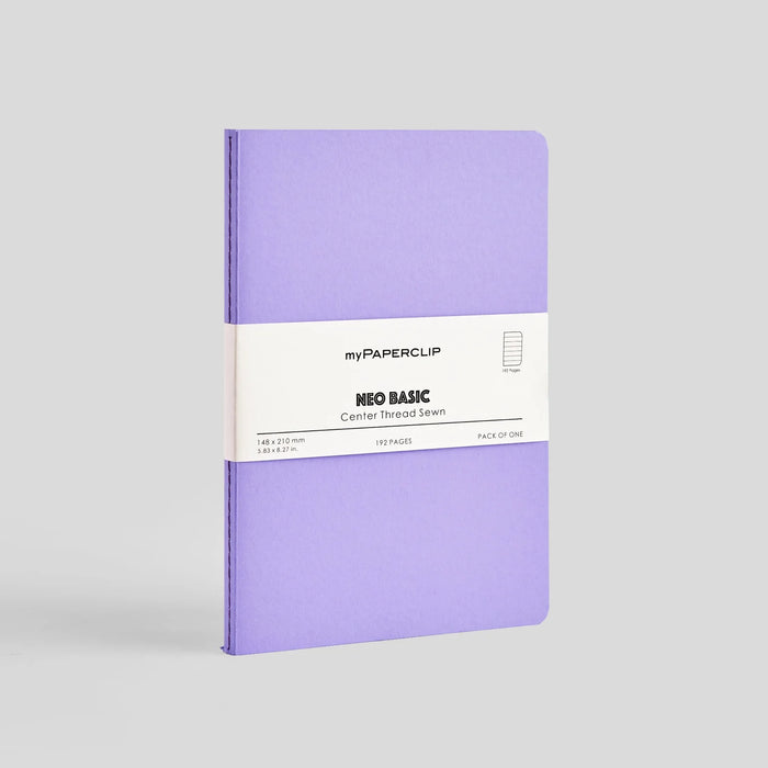 myPAPERCLIP Neo Basic Centre Thread Softcover A5 Notebook - Purple