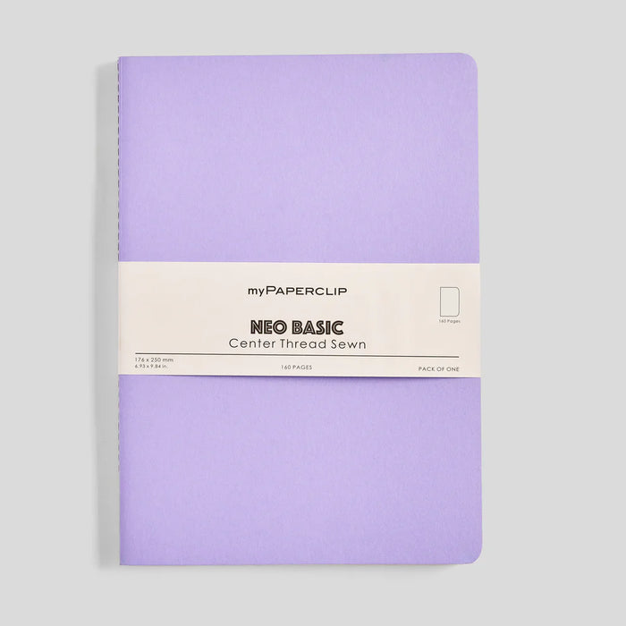 myPAPERCLIP Neo Basic Centre Thread Softcover Notebook - B5, Purple