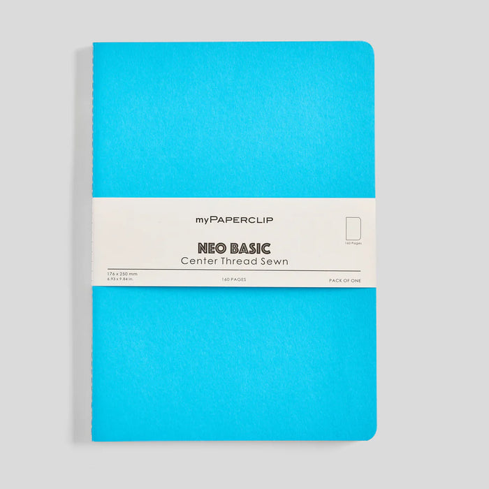 myPAPERCLIP Neo Basic Centre Thread Softcover Notebook - B5, Light Blue