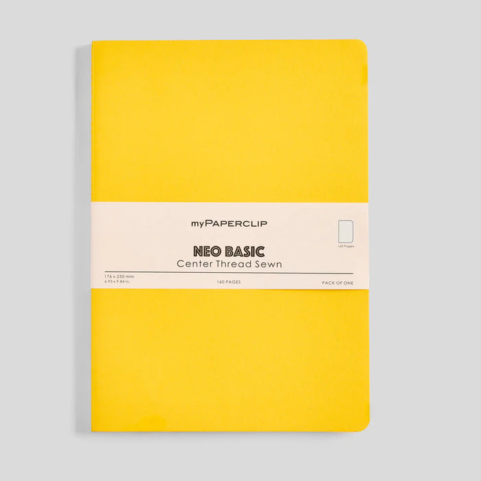 myPAPERCLIP Neo Basic Centre Thread Softcover Notebook - B5, Yellow