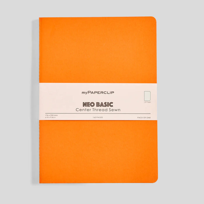 myPAPERCLIP Neo Basic Centre Thread Softcover Notebook - B5, Orange