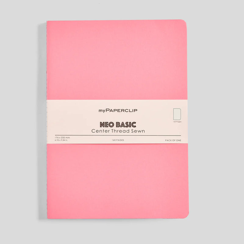 myPAPERCLIP Neo Basic Centre Thread Softcover Notebook - B5, Pink