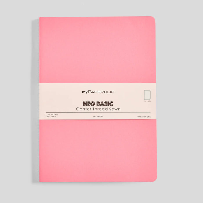 myPAPERCLIP Neo Basic Centre Thread Softcover Notebook - B5, Pink