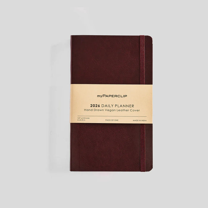 myPAPERCLIP M2 Daily 2026 Planner - A5 Slim, Vegan Leather Softcover