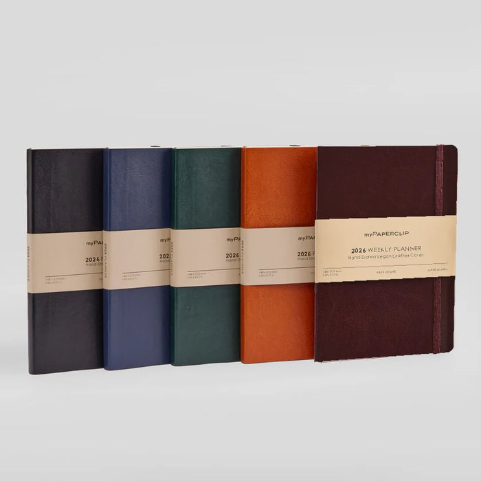 myPAPERCLIP R2 Weekly 2026 Planner - A5, Vegan Leather Softcover