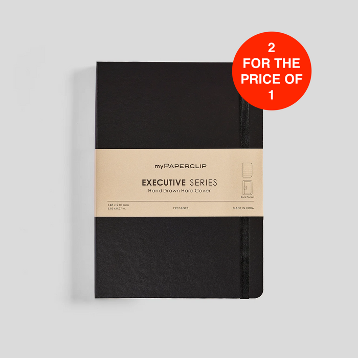 myPAPERCLIP Executive Series Black Hardcover A5 Lined Notebook Promotion (Buy 2 For Price of 1)