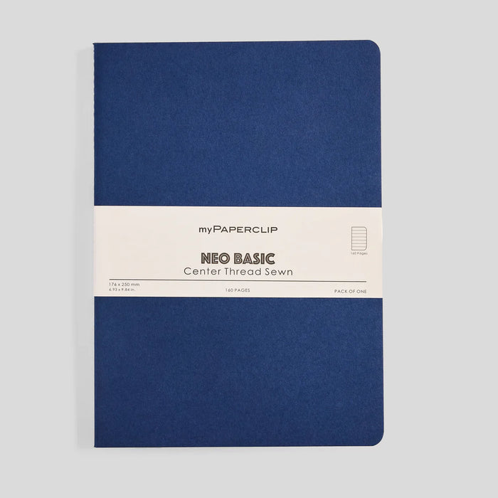 myPAPERCLIP Neo Basic Centre Thread Softcover Notebook - B5, Blue