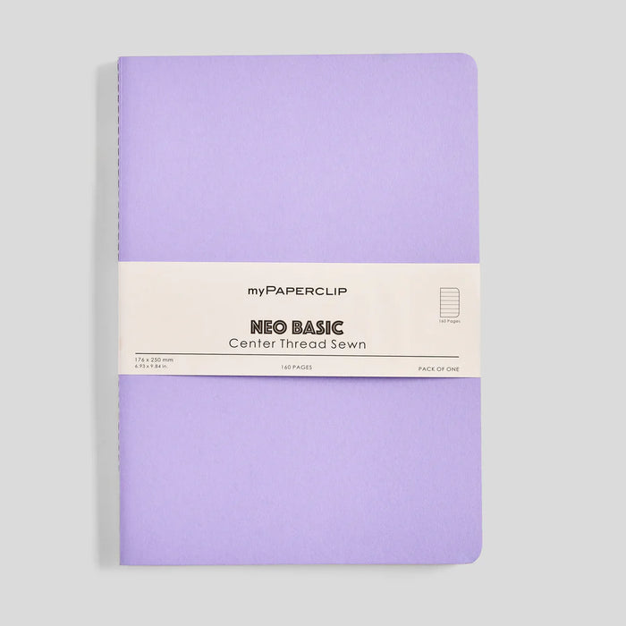 myPAPERCLIP Neo Basic Centre Thread Softcover Notebook - B5, Purple
