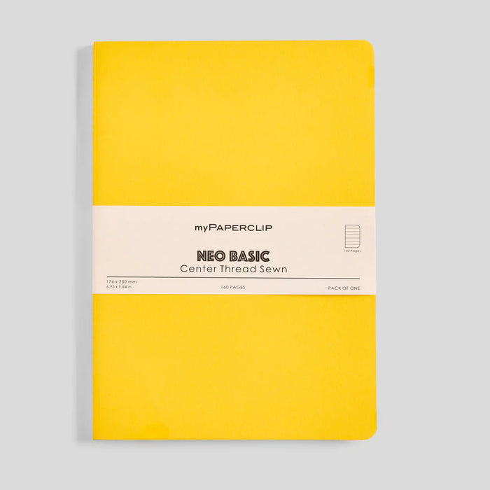 myPAPERCLIP Neo Basic Centre Thread Softcover Notebook - B5, Yellow