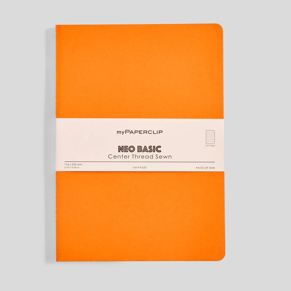myPAPERCLIP Neo Basic Centre Thread Softcover Notebook - B5, Orange ...