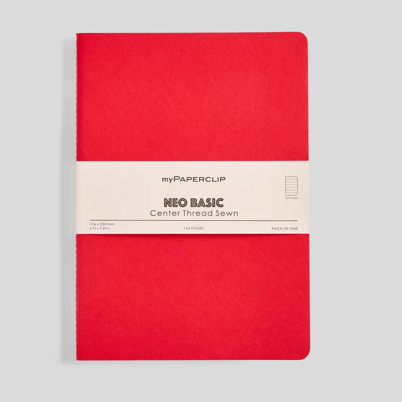 myPAPERCLIP Neo Basic Centre Thread Softcover Notebook - B5, Red