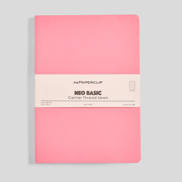 myPAPERCLIP Neo Basic Centre Thread Softcover Notebook - B5, Pink