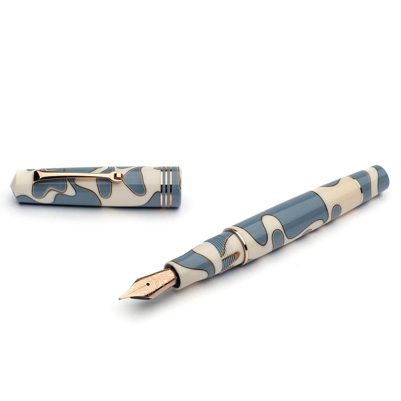 Leonardo Officina Italiana Momento Zero Fountain Pen - Nuvola, Rose Gold Trim